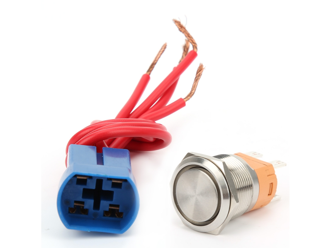 Laxiscreed Botão De Metal De 22mm Com Chave De Cabeça Plana Para Interruptor Ac250v 20a