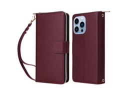 Capa Pega Para Iphone 13 Pro Max Pele Sintética Vermelho