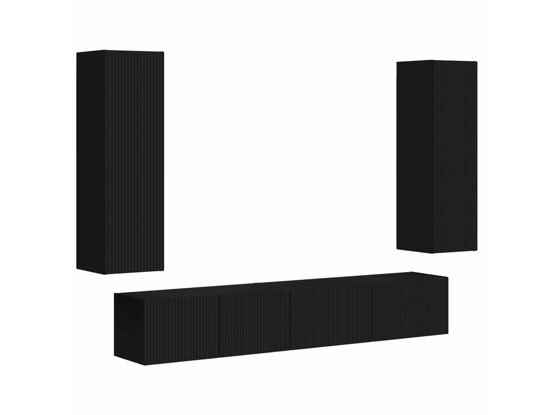 Conjunto de TV Móvel 3 Peças em Preto MAISON EXCLUSIVE