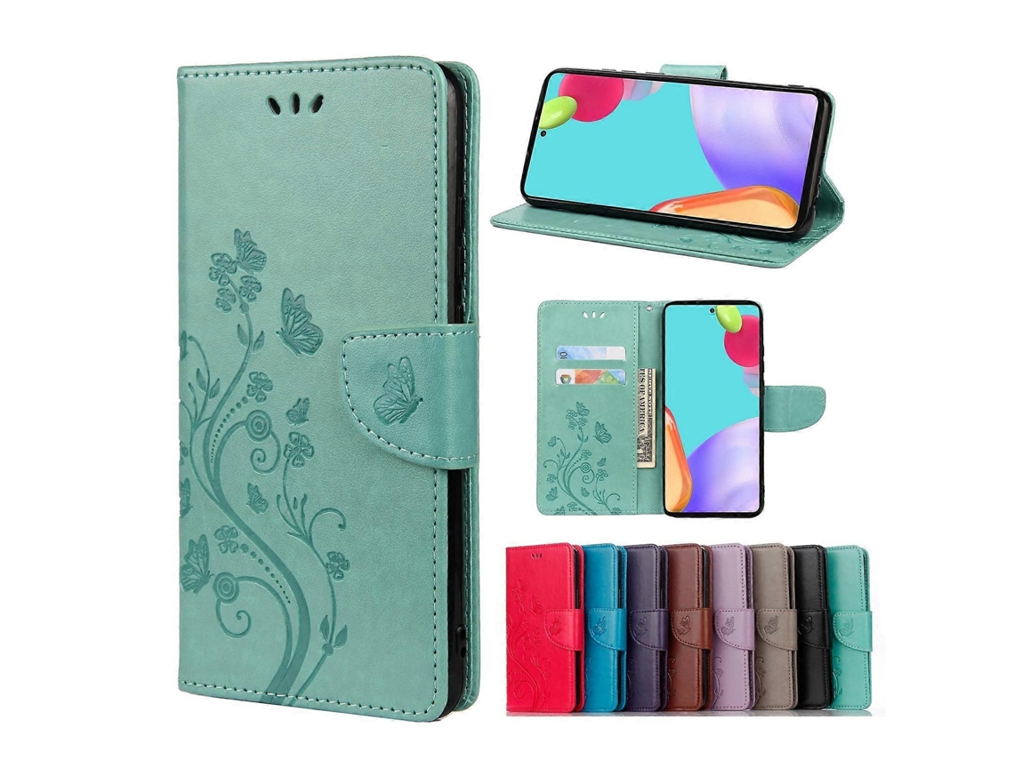 Capa De Couro Com Estampa De Borboleta E Flor, Estilo Flip Horizontal, Para Samsung Galaxy A33 5g, Com Compartimento Para Cartão E Suporte.