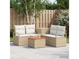 Vidaxl Conjunto De Sofás 6 Unid. Bege E Branco Creme