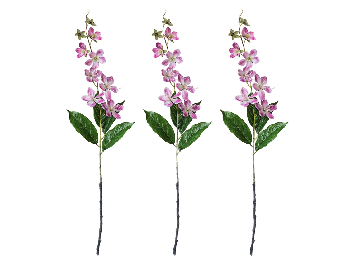 Arranjo de Flores Artificiais Pink com 3 Peças e Jasmim Dourado LAXISCREED