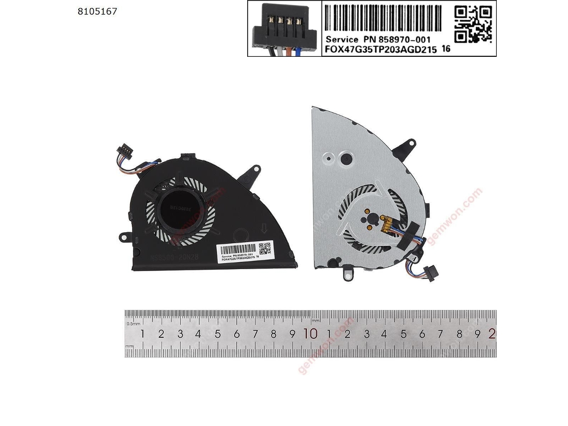 Ventilador para laptop HP Pavilion 15 Cw 15 CS com placa de vídeo integrada, compatível com High Copy L25584-001