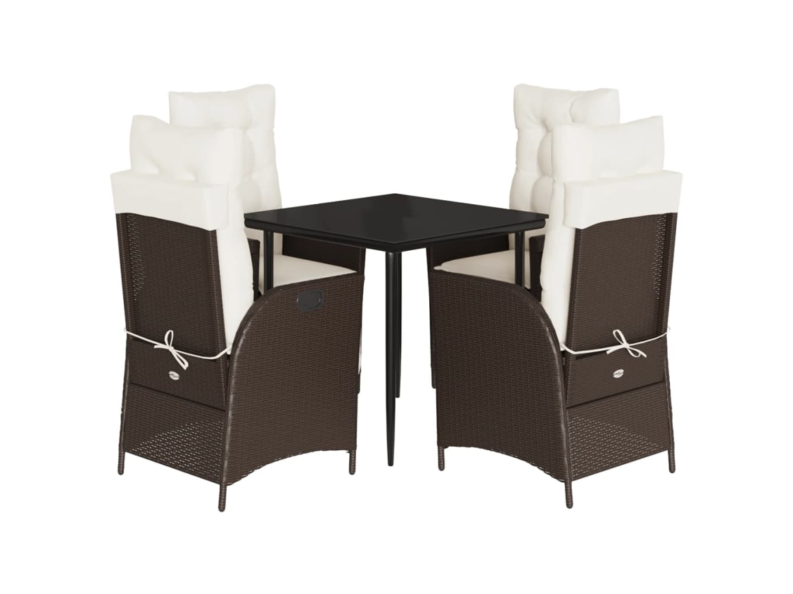 Garden Dining Set, Garden Dining Sets Vidaxl Marrom Rattan / Vime (80 X 80 X 74 Cm)