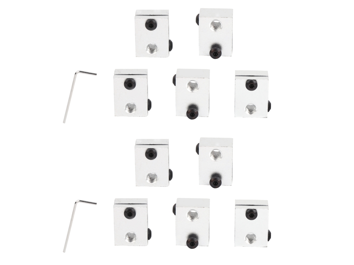 2 Conjuntos De Bloco Aquecedor De Alumínio Com Bico Quente Acessórios De Impressora 3d 20x16x12mm