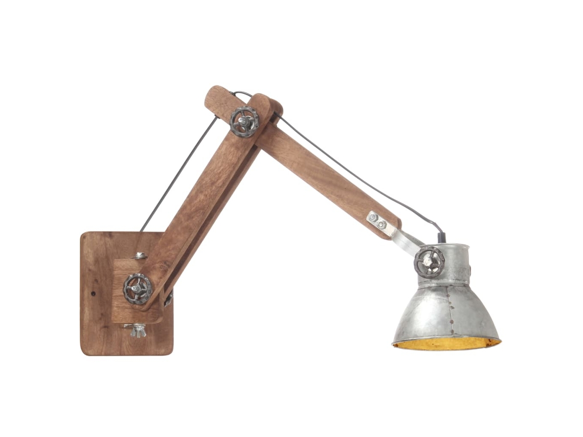 Vidaxl Candeeiro De Parede Redondo Estilo Industrial E27 Prateado