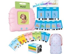 224 Cartões Educacionais De Vocabulário Em Inglês Alfabeto E Números Brinquedo Educativo Para Crianças Rosa Slowmoose