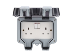 Tomada Externa À Prova D'água De 220v Estilo Reino Unido, Com Componentes De Controle E Tomada Elétrica À Prova Chuva