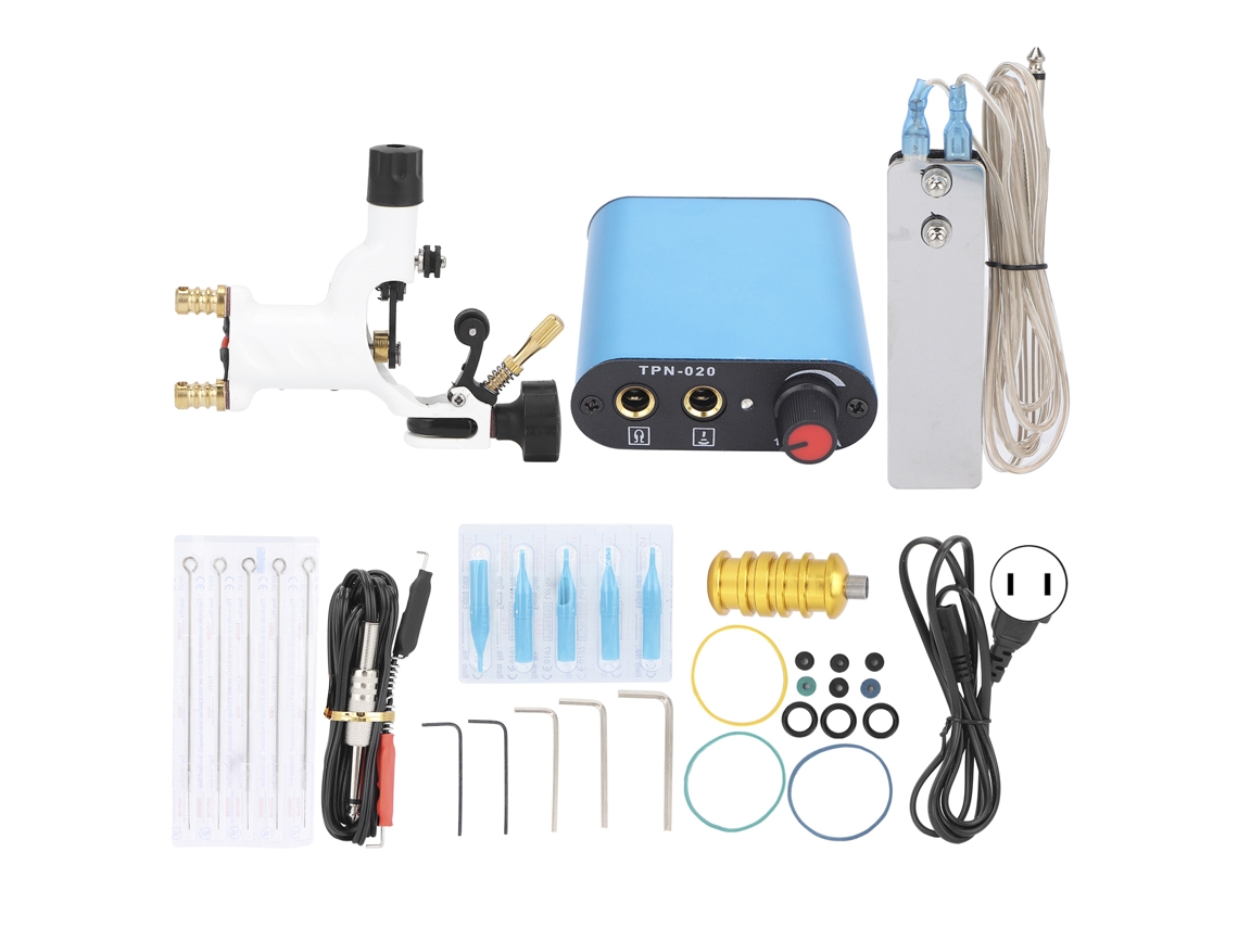 Kit de máquina de tatuagem profissional com caneta de maquiagem permanente para iniciantes, 90-265V