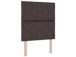 Cama De Solteiro | Camas Para Quarto | Cama Box Spring Led Marrom Escuro 80 X 200 Cm Tecido