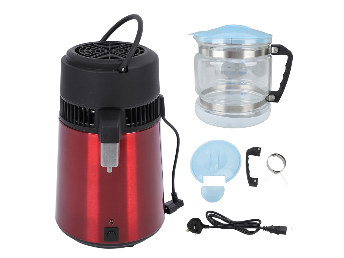 Máquina de água caseira 750w 4l com utensílio de vidro, botão único, vinho vermelho, tomada UK 220v LAXISCREED