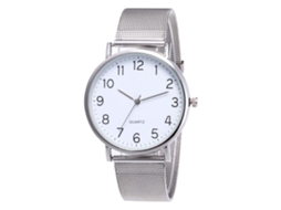 Reloj De Pulsera Analógico De Cuarzo Con Correa De Malla Fashion Para Hombre (plata)