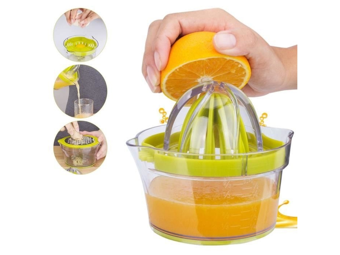 Espremedor De Cítricos(plástico), Jormftte, Espremedor De Laranja Manual 4 Em 1, Abs De Grau Alimentício, Plástico Compacto E Antiderrapante
