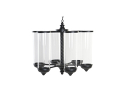 Castiçal de Metal e Vidro, Preto, para Teto, 53x53x52cm ALEXANDRA HOUSE LIVING