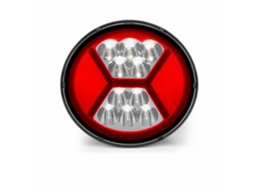Farol De Trabalho Led Redondo 39 Leds Com Luz Branca E Anel Vermelho Para Carro, Moto E Empilhador