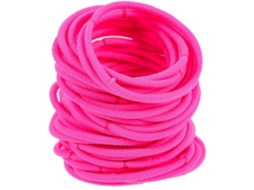 50 unidades de elásticos de cabelo em nylon não metálico, de alta elasticidade e resistência.
