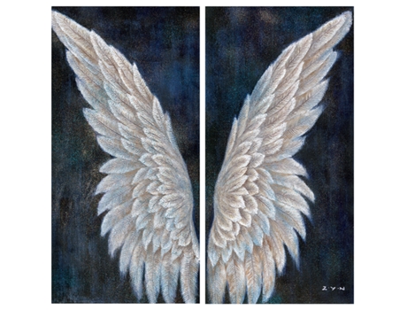 Quadro a Óleo HISPANOHOGAR Asas brilhantes (120x120cm)