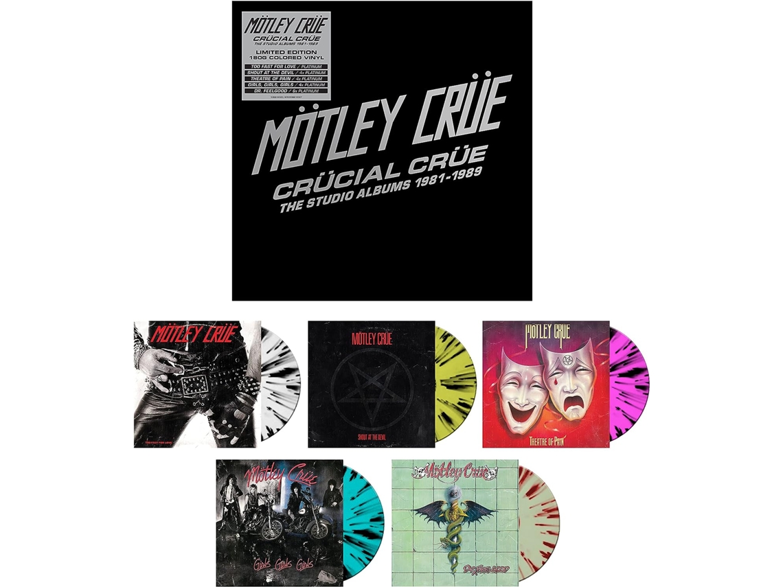 Mötley Crüe Crücial Crüe The Studio Albums 1981-1989 5Lp Vinil Colorido 180 Gramas Box Set Edição Limitada BMG