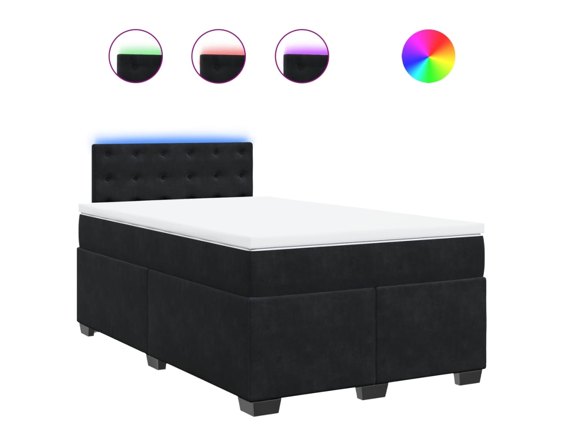 Box Spring Bed, Box Spring Beds Vidaxl Preto Veludo (120 X 200 Cm)