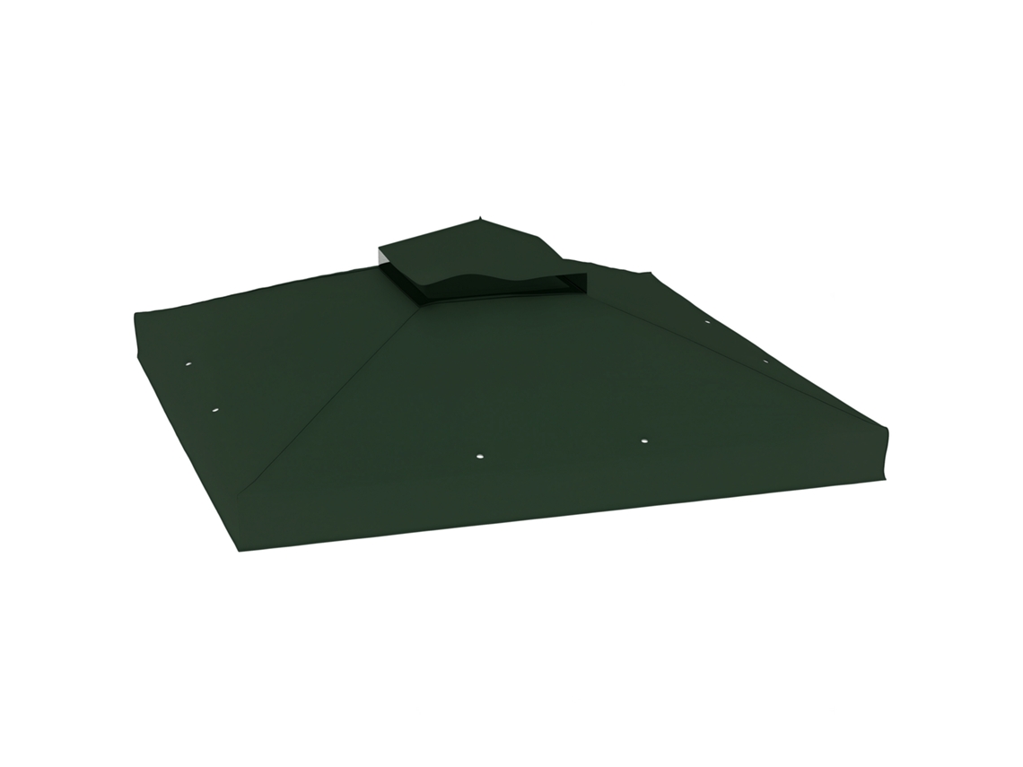 Teto Sobresselente 3x3m Verde, Compatível Com Pérgola De Teto Duplo, Proteção Uv 30+, Material Robusto Para Jardim E Área Externa