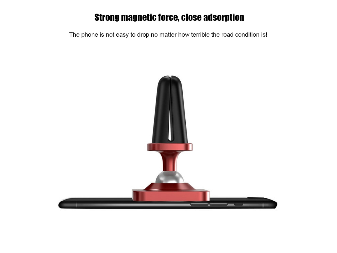 Suporte para telefone no carro suporte quadrado para vento de ar de carro EOOCOO rotação de 360 graus adsorção magnética