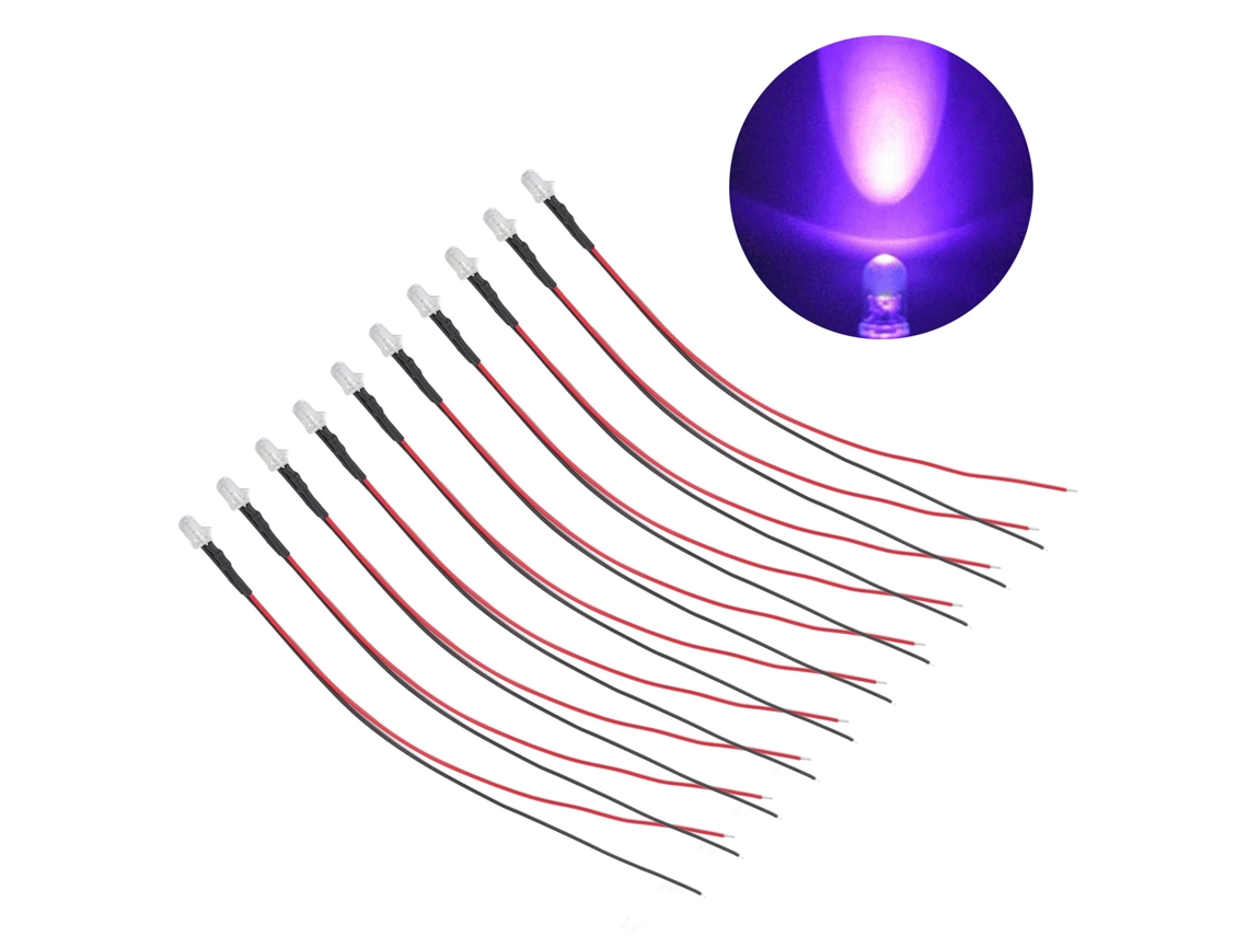 10pcs Diodos Led 5mm 5 12v Roxa | S/MARCA