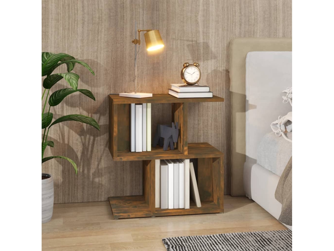 Vidaxl Mesa Cabeceira 50x30x51,5 Cm Derivados Madeira Carvalho Fumado