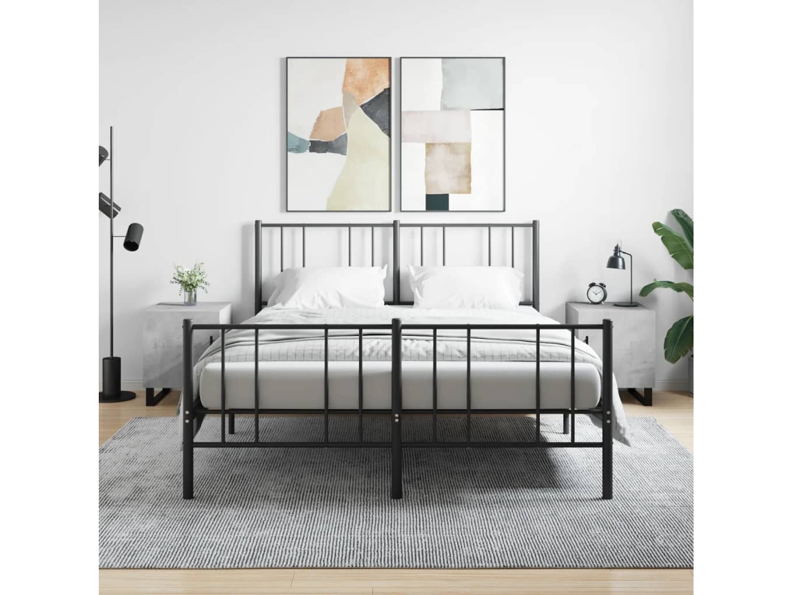 Vidaxl Mesa Cabeceira 2pcs 40x40x50 Cm Derivados Madeira Cinza Cimento