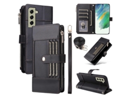 Alça Transversal Com Zíper E Bloqueio Rfid, Capa De Couro Para Celular