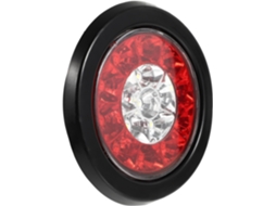 Lanterna Traseira Redonda para Caminhão, IP67, Drunken Ring, 16 Leds Brancos para Reboques.