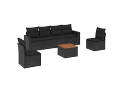 Garden Sofa Set, Garden Sofa Sets Vidaxl Preto Rattan / Vime (n/a)
