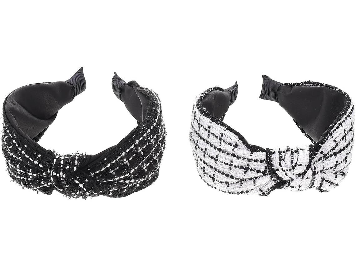 Conjunto De 2 Faixas De Cabelo Femininas Em Tecido, Elegantes E Práticas, Com Superfície Lisa.