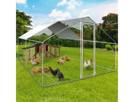 Idmarket Enclosure Para Galinheiro 12 M² Parque Gradeado 4x3 M Aço Galvanizado