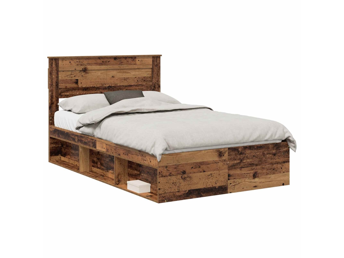 Estrutura da Cama com Cabeceira Madeira Antiga 120x190 cm MAISON EXCLUSIVE