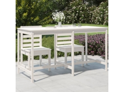 Vidaxl Mesa De Jardim 203,5x90x110 Cm Madeira De Pinho Maciça Branco