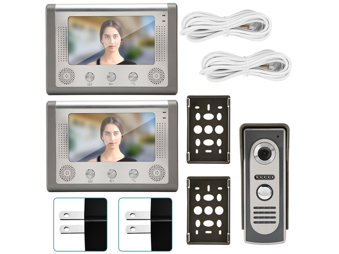 Interfone De Vídeo Com Fio De 7 Polegadas (1-2 Ramais, Lcd De 7 Polegadas)