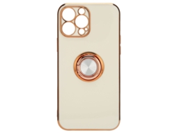 Capa de Telefone com Anel Eletroplatado Rose Gold para iPhone 13 Pro