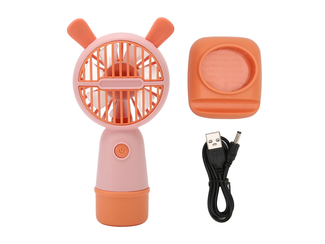 Ventilador Portátil Mini Usb Recargável Silencioso Em Rosa Vibrante Para Mesa E Mão