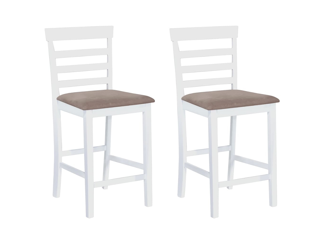 Vidaxl Bancos De Bar 2 Pcs Tecido Branco