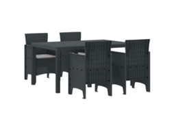 Conjunto 5 Conjunto De Jantar Para Jardim Vidaxl Antracite Polipropileno (150 X 100 X 73 Cm)