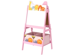 Cavalete Dupla Face Branco e Preto Infantil em Rosa BRAVENTO