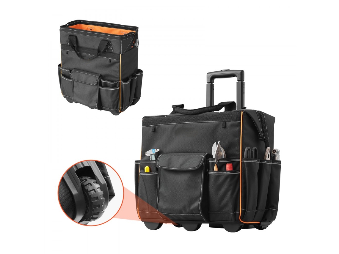 Mochila E Mala De Ferramentas Com Rodas, 25 Bolsos, Capacidade 50kg, Tekmaquinas
