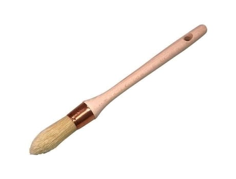 Pincel De Realce Savy Fibras Loiras Cabo De Madeira Natural Ponteira De Cobre 15 Mm