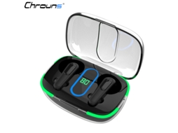 Fone De Ouvido Sem Fio Bluetooth, Chrons Com Estojo De Carregamento Sem Fio, Fones De Ouvido Estéreo Intra-auriculares Preto