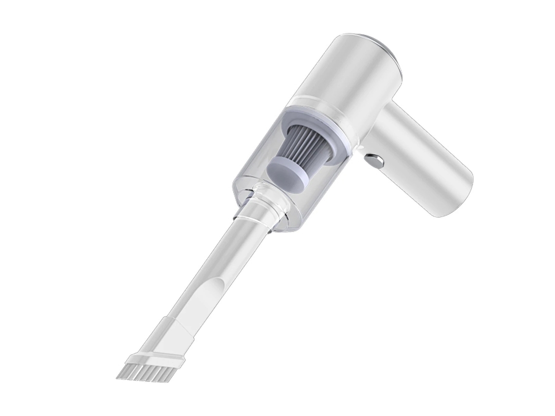 Aspirador Branco Sem Fios Recarregável Mini para Carro e Casa