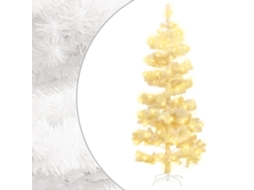 Vidaxl Árvore De Natal Rotativa Pré-iluminada + Suporte Pvc Branco