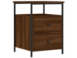 Bedside Cabinet, Bedside Cabinets Vidaxl Marrom Madeira Processada (n/a)