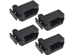 Conjunto De 4 Fechos Porta Com Trava Automática Em Abs Preto,