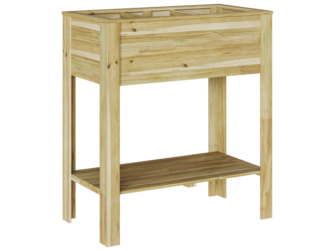 Conjunto 1 Vaso De Madeira Vidaxl Castanho Madeira De Pinho Impregnada (85,5 X 46,5 X 96 Cm)