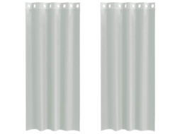 Maison Exclusive - Cortinas De Voile Com Ilhós 2 Pcs Cinzento-claro 140x245 Cm